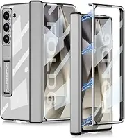 Case for Samsung Galaxy Z Fold6, Durable and Shockproof Transparent Fold6 Case Built-in Screen Protector and Stan (Gray,for Galaxy Z Fold6)