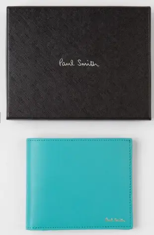 義大利製真皮  PAUL SMITH 綠松石 經典款皮夾 全新現貨在台 TIFFANY 藍