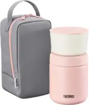 Thermos lunch container 250ml & soup food jar set 300ml pink gray JBY-551 P-GY