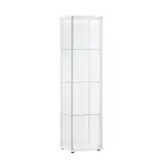 Design Square Dejaro Modern 4-Tier Display Shelf Storage Cabinet W/ 1-Door - Glass/White