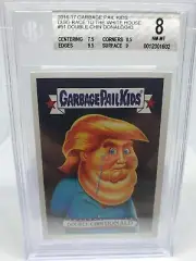 2016-17 Garbage Pail Kids Double Chin Donald Trump BGS 8 NM-MT Sticker 343 Made