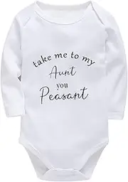 [WOOYONGING] Take Me To My Aunt You Peasant Newborn Baby Boy Onesie Long Sleeve Plain Onsie White Baby Boy Clothes Bodysuits