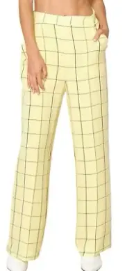 The East Order Lara Pant Lemon Plaid Size 12 Large BNWT RRP$150