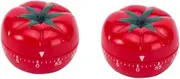CAASFOOY 2 Pcs Kitchen Timer Mechanical Pomodoro Counter Toy Count Down Alarm Cooking Tomato Reminders Countdown Loud Alarm Timer for Exam,Reading, Homework, Game, Cooking