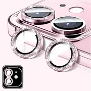 LucBuy Camera Lens Protector for iPhone 14/iPhone 14 Plus, Glitter 9H Tempered Glass Camera Cover Film Stickers, Automatic-Alignment Individual Metal Rings Shiny Phone Accessories