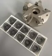 63mm 1X MFWN90 63-22-5T + 10pcs WNMU080608EN GBJ202 90° Carbide Milling Inserts