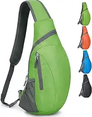 [ZOMAKE] Sling Backpack 10L - Small Crossbody Backpacks Waterproof Sling Bag for Women Men (Green)