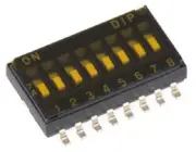 Apem DIP SWITCHES 5Pcs 25mA 8-Way SPST Surface Mount, Flush Slide, Gold Plate