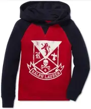 NWT Polo Ralph Lauren Boys Crest Graphic Cotton Long Sleeves Moodie 3T