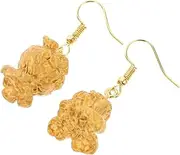 [AOKWAWALIY] Popcorn Eardrop Earring Woman's Fashion Jewelry Funny Yellow Ear Hook Pattern