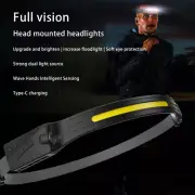 IPX4 Rechargeable LED Head Lamp Flashlight Motion Sensor 270° Wide Beam Light