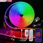 1M-20M DC 12V RGBIC LED Neon Strip Light Bluetooth Music APP Sign Home Xmas Lamp