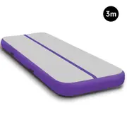 3m x 1m Air Track Inflatable Tumbling Mat Gymnastics - Purple Grey