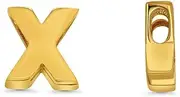 [Jewelry America] 14k Yellow Gold Mini Sliding Block Initial Charm Uppercase Letter Slide Through Pendant