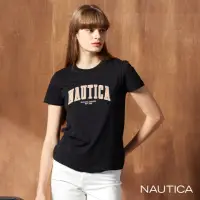 在飛比找momo購物網優惠-【NAUTICA】女裝 撞色字母經典短袖T恤(黑)