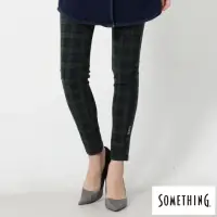 在飛比找momo購物網優惠-【SOMETHING】女裝 LADIVA伸縮窄直筒牛仔褲(墨