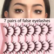 7 Pairs False Eyelashes Natural Dense Long Wispy Makeup Lashes Full Curled Soft