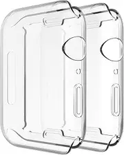 Simpeak 2PACK Soft Screen Protector Case Compatible with Apple Watch Series 10(42mm 46mm) Series 9 Ultra 8 7(41mm 45mm 49mm) Series 6 SE 5 4(40mm 44mm) Series 3 2(38mm 42mm),Clear (45mm)