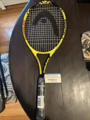 HEAD TI Conquest Tennis Racquet 4 1/4 - 4 Titanium Racket NEW! Yellow/Black/Red