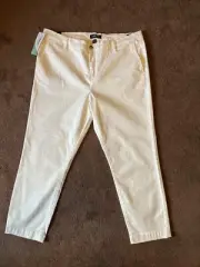 NAUTICA Ladies' Stretch Ankle Pant White NWT Size 14/34