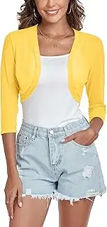 [Tandisk] Women's 3/4 Sleeve Bolero Sheer Chiffon Shrug Cardigan