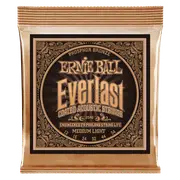 Ernie Ball Everlast Medium Light Coated Phosphor Bronze Acoustic Guitar String, 12-54 Gauge