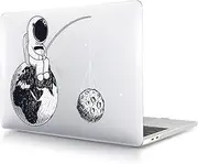Hard Case Compatible with New MacBook Pro 16 inch Case 2021 Release A2485 M1 Pro / M1 Max with Retina Display & Touch ID, Color Printing Matt Plastic Hard Shell Case Cover - Astronaut & Earth