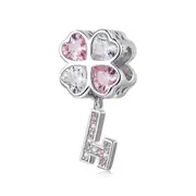 925 Sterling Silver Heart Clover Beads For Diy Bracelet Or Necklace