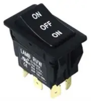 24R3896 E-Switch Rvw4Gd1100 Rocker Switch, Dpst, 20A, 125Vac, Black