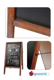 Sandwich Chalk Board Double Side A Frame Sidewalk Sign Vintage Rustic Antique