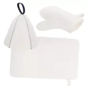 Soft Felt Sauna Hat with Glove and Mats Felt Texture Suitable for Hair Care