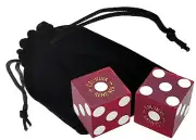 Genuine Cal Neva Reno Casino Craps Dice Red Frosted Matching Serial #s + Pouch
