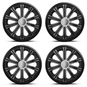 Wheel Trims 14" Black Silver Hub Caps Modena x4 Fits Ford Fusion