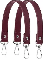 [uxcell] Leather Purse Strap Replacement PU Short Bag Handles with Gold Lobster Buckles, 13 Inch Length Fit for Handbags Shoulder Bag Accessories - Rectangle (2 Pack, Dark Red)