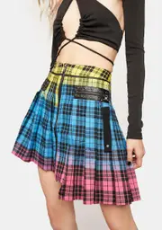[Punk Rave] Punk Plaid Half Skirt