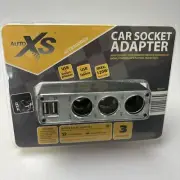 Auto XS Car Socket Adapter Brand new 12V 24V & USB Points Max 120W