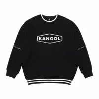 在飛比找momo購物網優惠-【KANGOL】長袖 大學T 黑白 黑框英文 LOGO條紋 