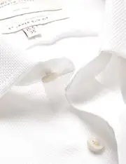 Hawes & Curtis Non-Iron White Textured Weave Slim Shirt Size: 15" collar, 33" sleeve