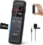 160GB Digital Voice Recorder with Playback, 1100mAh Mini Audio Recording Device