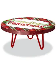 Courtside Market Holiday Collection Merry Christmas Plaid Seasonal Table/Riser