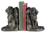 Bookends Lion Mouse Friend King of the Jungle Hand Painted Resin OK Casting