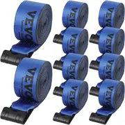 Winch Straps, 10.2 cm x 9.1 m, 2.7T Load Capacity, 8.2T Breaking Strength, Truck Straps with Flat Hook, Flatbed Tie Downs Cargo Control for Trailers, Farms, Rescues, Tree Saver, Blue (10