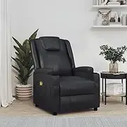 Massage Chair Black Faux Leather,Relaxing Massage Chair with Reclining Feature and Vibration Function for Ultimate Comfort Electric Massaging Chairs