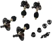 JOINPAYA 4 PCS Sealed Ukulele Tuning Pegs Set Nickel Machine Heads with Plastic Buttons for Acoustic Ukulele Replacement for Worn Tuning Pegs