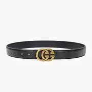 [SNRISE] Ladies Business Belt Genuine Leather Belt Ladies Designer Double G Buckle Dress Belt