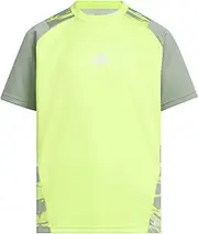 [adidas] KCE70 Kids Essentials Short Sleeve T-Shirt Color Block Short Sleeve Tee