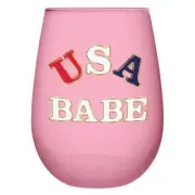 Stemless Wine Glass USA Babe Size 3.5in x 5in H / 20 oz Pack of 4