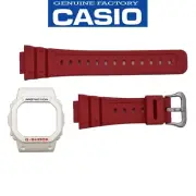 Genuine Casio G-Shock DW-5600P-4 DW-5600TB-4A Red/White Watch band & Bezel