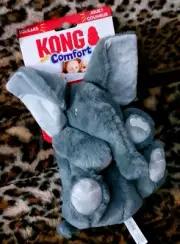 Kong Comforts Dog Toy Plush Elephant w/squeak New w/ Tag!
