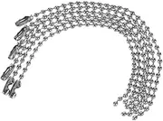 [STOBOK] Stainless Steel Tone Connector Clasp Ball Chain Keychains Pcs Mm Metal Chain for Outdoor Lanyard